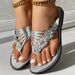 Women's Fashionable Casual Flat Bottom Sandals - Outdoor Wear Toe Post Flip Flops For Beach And Sea Side_vogvips.com
