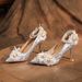 6681-58-036 Green Fairy Tale One-Strap Pearl Chain French Dress Wedding Shoes Thin Heel Elegant Women's High Heels_vogvips.com