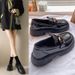 Glossy Small Leather Shoes Women's Tide Platform Heightening Lace-up Retro College British Style_vogvips.com