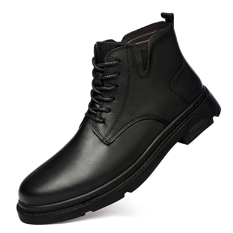 Leather Crocodile Pattern Casual Leather Boots Outdoor Cotton Thermal Martin Boots Tooling Martin Boots_vogvips.com