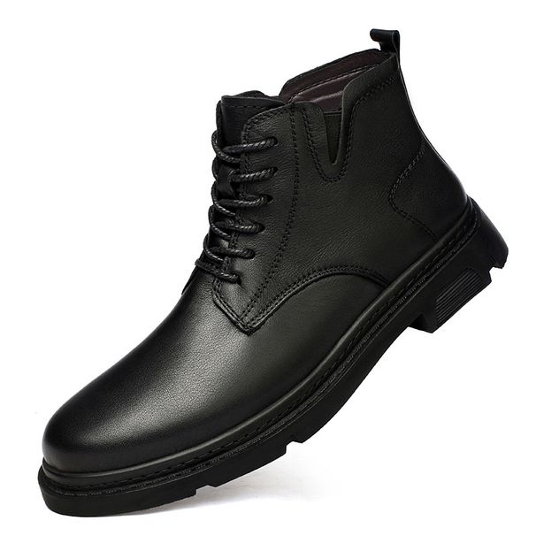 Leather Crocodile Pattern Casual Leather Boots Outdoor Cotton Thermal Martin Boots Tooling Martin Boots_vogvips.com