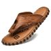 Hand Sewn Double-layer Sole Genuine Leather Top Layer Cowhide Slippers Flip Flops Soft Outer Wear Spring Beach Sandals_vogvips.com