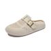 Little White Shoes Female Student Lazy One Pedal Half Tray Casual Shoes Street Shooting Shoes_vogvips.com
