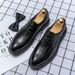 Suitable For All Seasons Summer British Korean Style Groomsmen Wedding Suit Business Formal Casual Brown Leather Shoes Men's Trend_vogvips.com