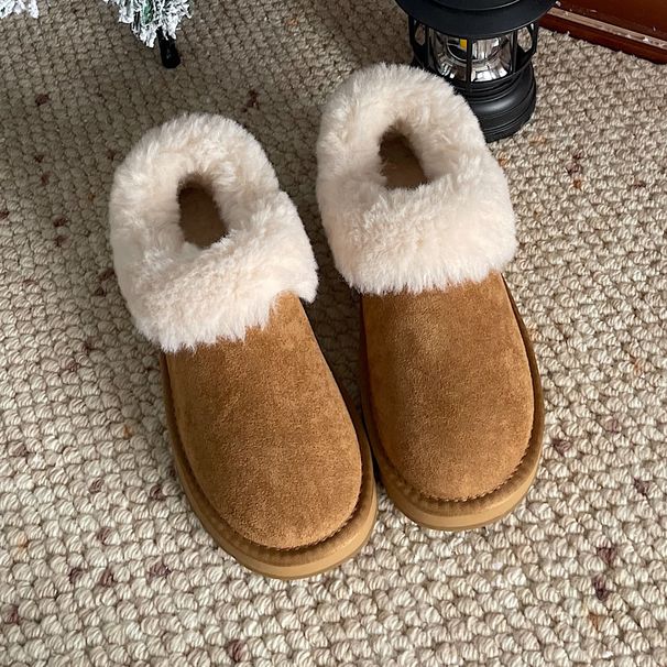 Clouds On The Tree ~ 2025 Winter New Thickened Fleece Sheepskin Snow Boots For Women Warm Cotton Shoes_vogvips.com