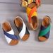 Summer New Women's Flat Wedge Heel Peep-toe Sandals - Plus Size Platform Hollow-out Beach Sandals_vogvips.com