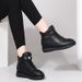 2025 Autumn Winter New High-top For Women, Non-slip Waterproof Sports Casual Cotton Leather Boots, Fleece-lined Flat_vogvips.com