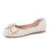 Fairy Gentle Single Evening Breeze Square Toe Flat Loafers French Satin Boat Women Autumn Soft Sole Large Size Women's_vogvips.com