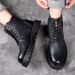 European Warm Series Winter Martin British Style High-top Cotton Fleece-lined Thickened Men's Leather Shoes Warm Snow Boots_vogvips.com