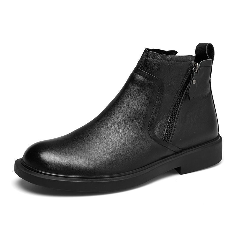 European Warm Series Men's Shoes British Style Casual Genuine Martin Fashion Warm Fleece Short Trendy Leather Boots Men_vogvips.com