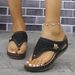 Summer New Style Thick Soled Flip Flops Casual Hollowed Out Toe Thong Metal Plus Size Sandals Size 45_vogvips.com