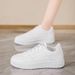 Women' 2025 Pring New Breathable White Children' Korean Verion Veratile Thick Oled Port Caual Board Trendy_vogvips.com