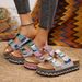 Summer Thick Soled Double Buckle Cork Slippers For Women Plus Size Rhinestone Rope Beach Slippers New Style_vogvips.com