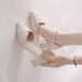 Summer One-Strap Hollow Sandals For Women 2025 New Fairy Style Pointed Toe Fashion High Heels Chunky Heel Single Shoes_vogvips.com