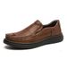 Euro Step Large Size For Middle-aged And Elderly, Slip-on Soft Sole Loafers, Men's Casual Leather Shoes_vogvips.com