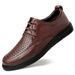 Inner Height Increase Cm Men's Casual Leather Shoes With Cotton Thermal Pattern Lace-up Hole Shoes Staff Shoes_vogvips.com