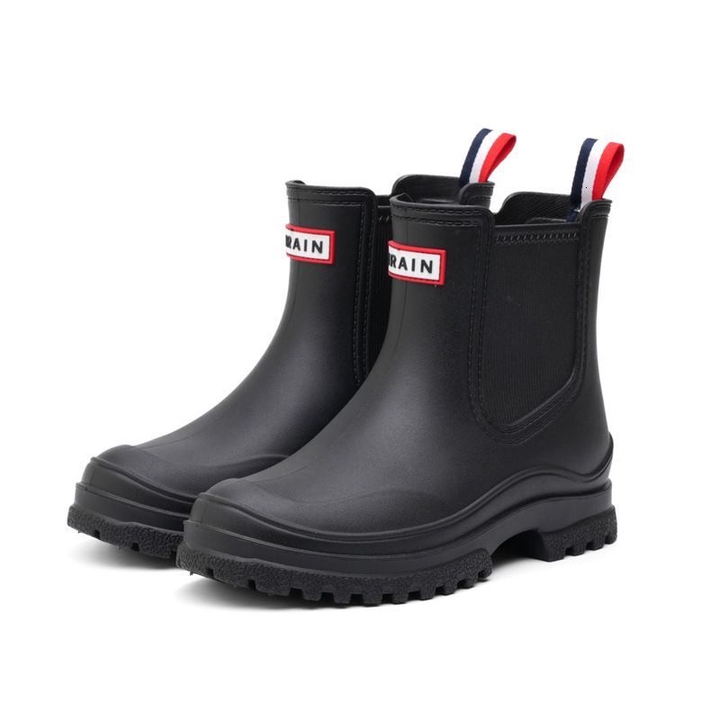 Womens Short Waterproof Rain Boots Non Shock Absorbing Slip Rubber Chelsea Style_vogvips.com