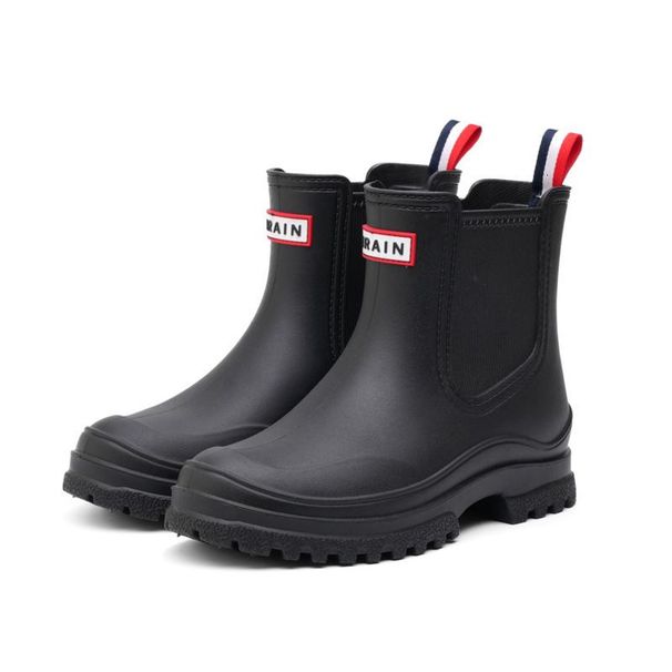 Womens Short Waterproof Rain Boots Non Shock Absorbing Slip Rubber Chelsea Style_vogvips.com
