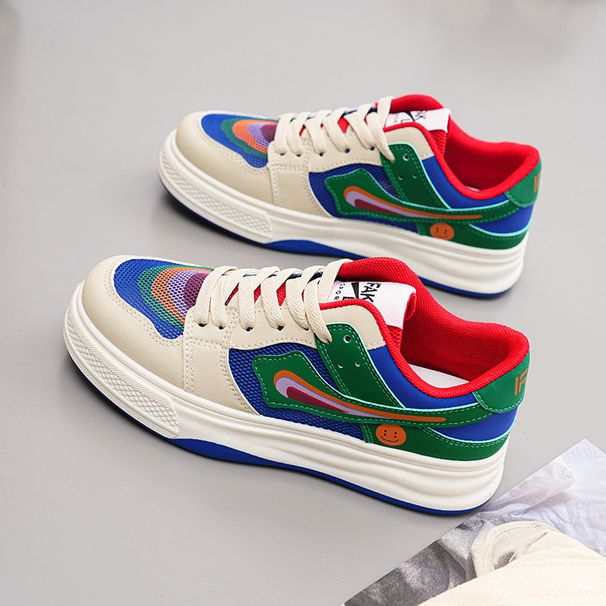 Women's Shoes New Women's Shoes Mesh Mandarin Duck Color Matching Shoes Spring And Summer Flat Shoes Women's Casual Shoes Hollow White Shoes_vogvips.com