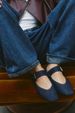 ZA 2026 New Black Strap Buckle Mary Jane Flat Ballet For Women, Round Toe Shallow Mouth Single Shoes_vogvips.com