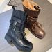 2025 New Coarse Heeled Motorcycle Boots With Buckle And Martin Boots Trendy Mid Heeled Boots Children's Genuine Leather Women's Boots Fashion_vogvips.com