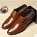 Barber Black Casual With Velvet, Men's Leather Shoes, Korean Style Trendy British Pointed Light Wedding Shoes_vogvips.com