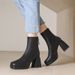 Women's Martin Autumn Winter New Korean Style Back Zipper High Short Ankle Square Toe Chunky Heel Riding Boots_vogvips.com