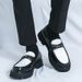 Foreign Trade Leather Shoes For Men 2025 Spring Men's Slip-On Thick Sole Youth Casual British Trend Loafers_vogvips.com