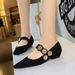 Wedge suede low heel metal trim line shoes with shallow pointed toe_vogvips.com