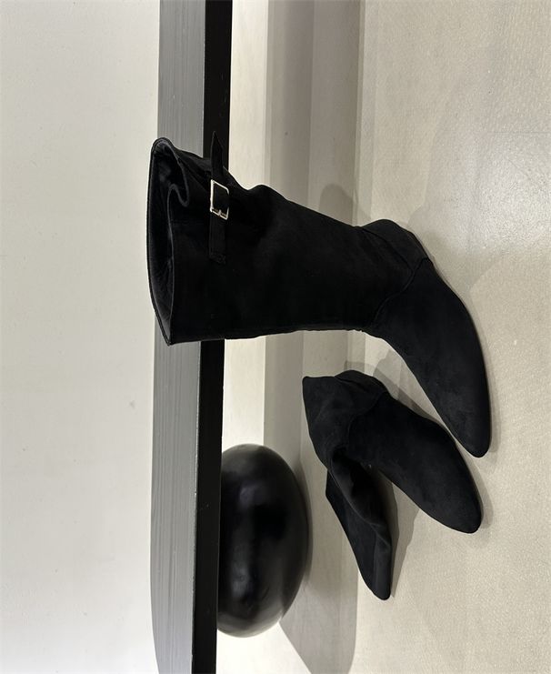 Elegant Queen Style Dark French Minimalist Lazy Slouch 2025 Winter Full Aura High Boots_vogvips.com