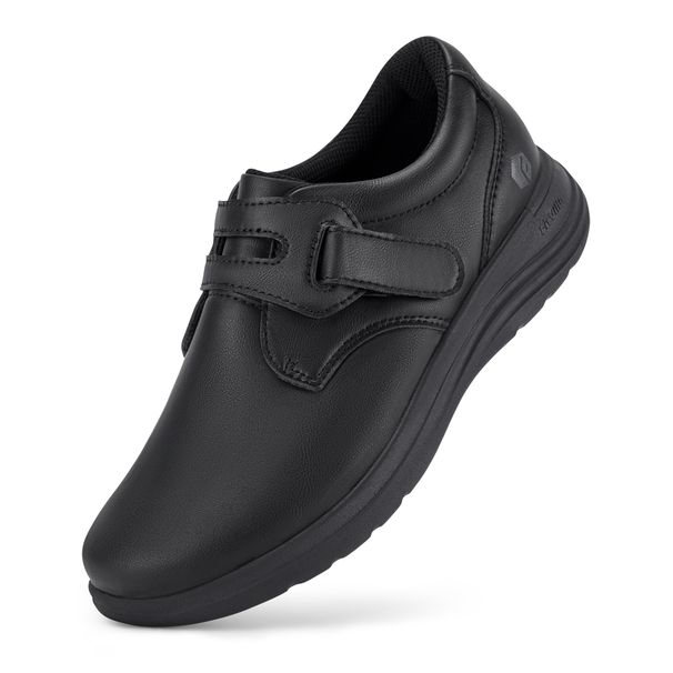 FitVille Women's Leathers Extra Wide Diabetic Slip-On Walking Shoes For Womens Swollen Feet With Arch Support_vogvips.com
