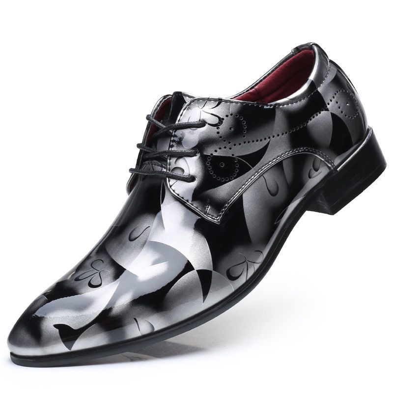 Merden 2283 pointed leather shoes plus size men's shoes party crystal surface leather shoes men 38-48 in stock quick hair_vogvips.com