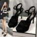 Sweet, Stylish, Casual, Minimalist, Ultra-high Heel, Chunky Heel, Platform, Criss-cross Ankle Strap Women's Sandals_vogvips.com
