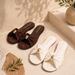 French-style Bowknot Metal Buckle Sandals, New Summer Model, Comfortable Soft-soled Versatile Flat Sandals For Women_vogvips.com