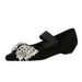 Light Luxury Elastic Band One-pedal Low-heeled Women's Single Shoes Dazzling Rhinestone Bow Wedge-heeled Women's Shoes_vogvips.com