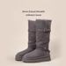 Gray Long Snow Boots For Women 2025 Winter New Thick Sole Height Increasing Fleece Lined Thickened High Tube Warm Cotton_vogvips.com