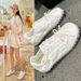 Bowknot Ballet Sneakers For Women 2026 Spring/Summer New Style Flat Soft Sole Versatile Pink Super Popular Casual White_vogvips.com
