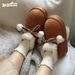 Outdoor Wear Casual Personality Winter Northeast Cotton Shoes Snow For Women Cute Bowknot Small Ball Short Boots_vogvips.com