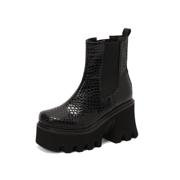Women Ankle Boots Autumn Winter Short Boots Chimney College Style Thick Sole Platform Short Square Toe Plus Size Women S Student Boots_vogvips.com