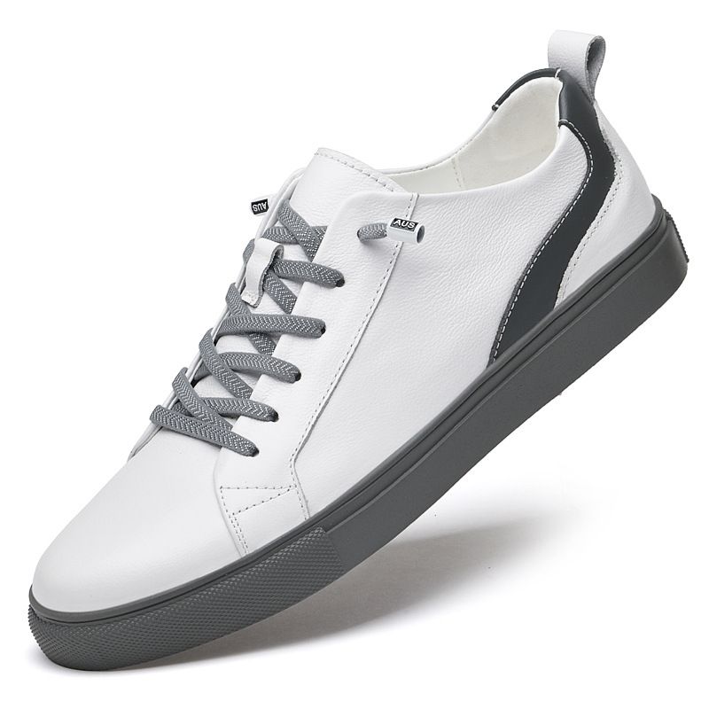 Men's Shoes Breathable Thin Sports First-layer Board Shoes Men's Trendy Casual Leather Shoes Soft Sole_vogvips.com