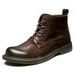 European Warm Series Bo Wei Martin British Style Suede Genuine Lace-up Shoes Men's Autumn Winter Soft Sole Mid-top Trendy Leather Boots_vogvips.com