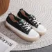 Genuine Leather Elastic Band Flat Round Toe Low Cut White Comfortable Breathable Soft Bottomed Casual Board Shoes_vogvips.com