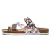 RUIZUSTOCK Floral Print Thong Sandals Adjustable Buckle Cork Footbed Slides Summer New Designer Slippers Trendy Fashion_vogvips.com