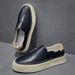 Men's First Layer Cowhide Thick Sole Casual Sneakers Spring New Lazy Slip-On White Shoes Genuine Leather Breathable_vogvips.com