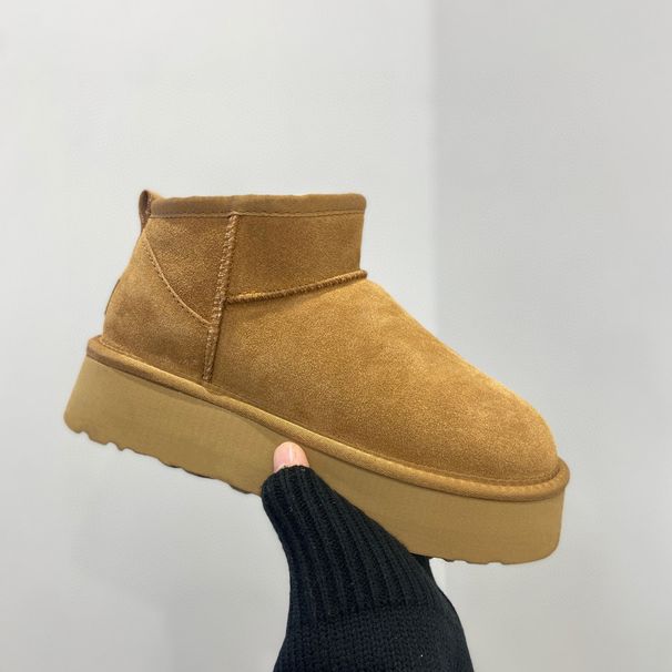 2025 Winter New Snow Boots For Women Thick Zhou Dongyu Same Style Mini Low-Cut Short Tube Thickened Cotton Shoes_vogvips.com