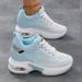 Spring And Autumn New Casual Fly Woven Breathable Thick Soled Sports Anti Slip Comfortable Inner Height Increase Women's 51F_vogvips.com
