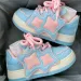 Pink Blue Platform Sneakers Women Kawaii Sports Shoes Casual Tennis Female Flats Vintage Chunky Footwear Korean Cute_vogvips.com