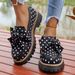 British-style Polka Dot Low-top Women's Shoes, 2026 Spring New Platform Loafers With Bow, Casual Shoes_vogvips.com
