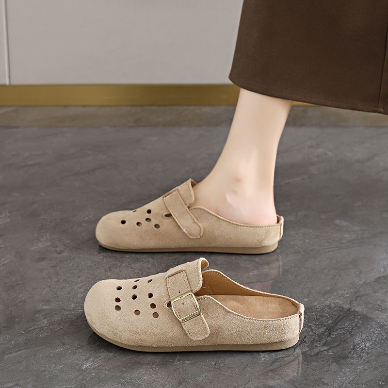 Girls Half-tray Bag Head Sandals Birkenstocks Breathable Cool Slippers Fashionable Outer Bag Head Slippers_vogvips.com