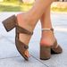 Women's Square Toe Buckle High Heeled Slippers Suede Chunky Heel European And American Style Sandals Plus Size Summer 2026 New_vogvips.com